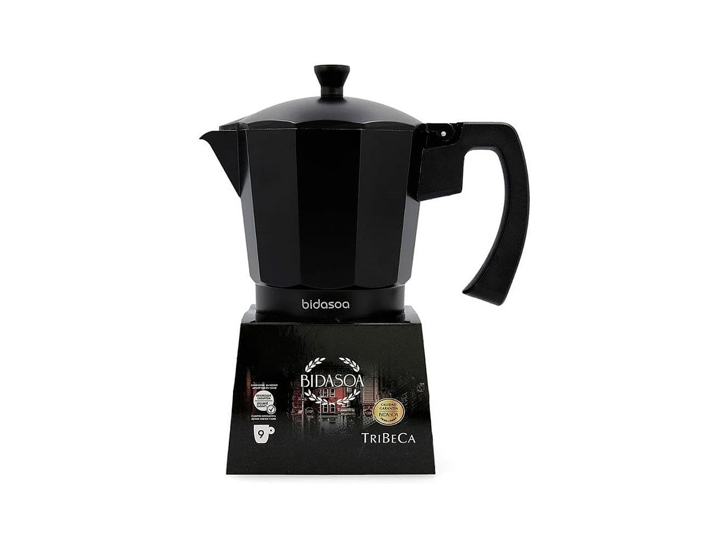 Cafetera Tribeca Bidasoa 12 tazas aluminio fundido negro/plata