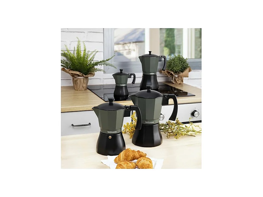 Cafetera Vera Bidasoa 12 tazas aluminio gris/negro