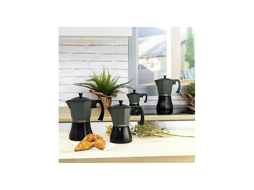 Cafetera Vera Bidasoa 12 tazas aluminio gris/negro