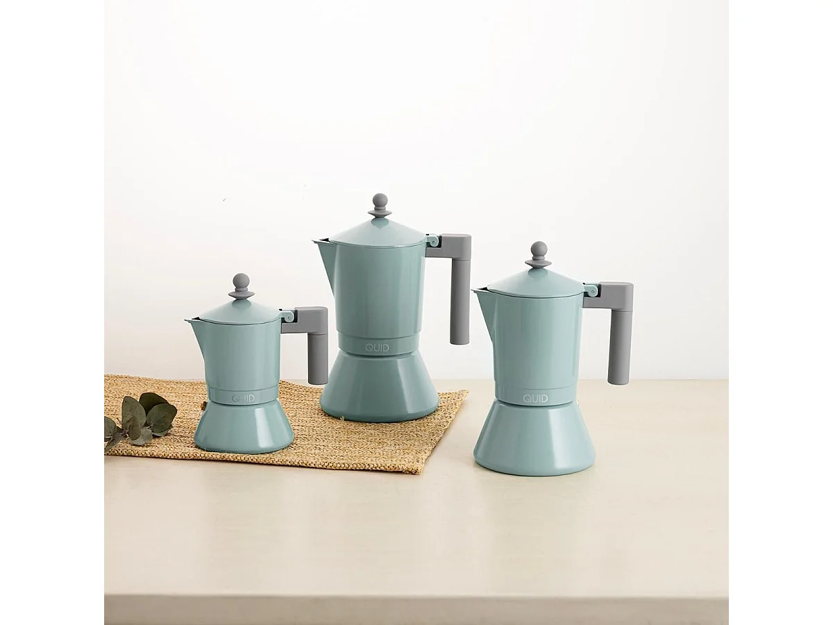 Cafetera Ozon Quid 3 tazas aluminio fundido verde