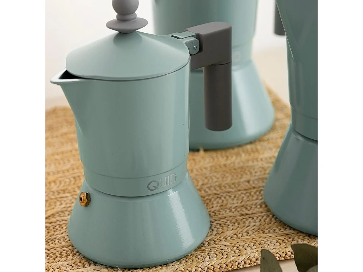 Cafetera Ozon Quid 6 tazas aluminio fundido verde