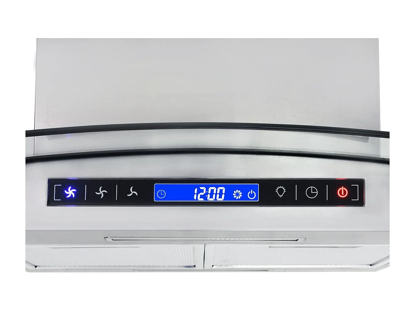 Campana extractora VidaXL 180W pantalla LCD C plata 90 cm