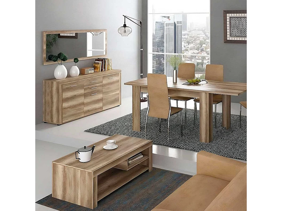 Aparador Texas 3 puertas + 2 cajones cañón 77x166,8x41 cm