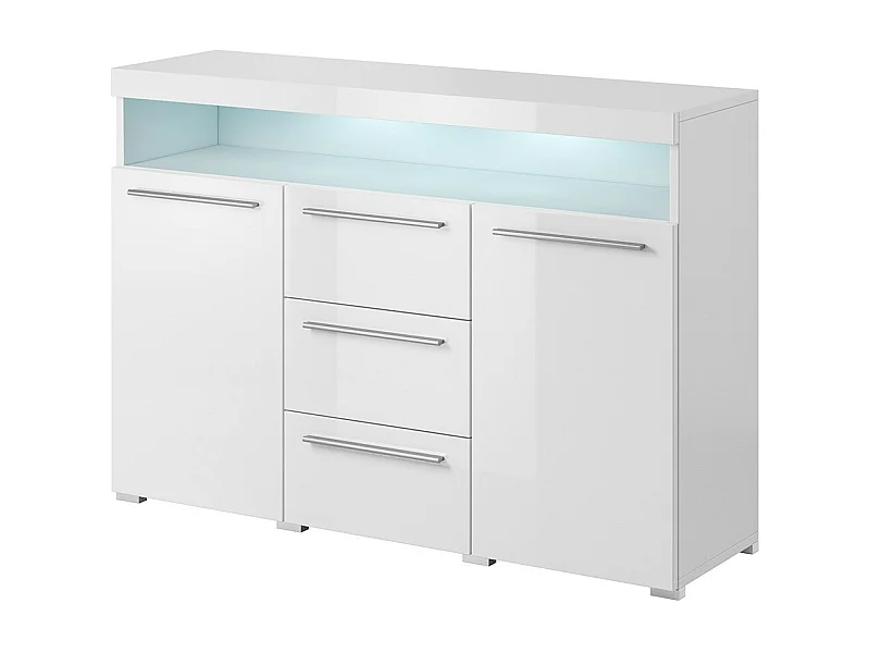 Buffet 130 cm voor woonkamer in glanzend wit uit de BOMBAY collectie