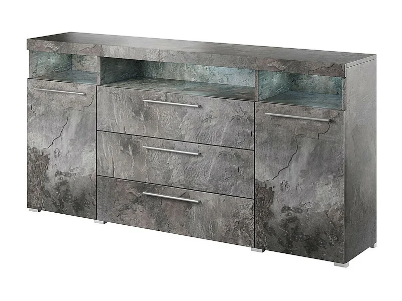 Buffet 180cm voor de woonkamer, leikleurig grijs, collectie BOMBAY