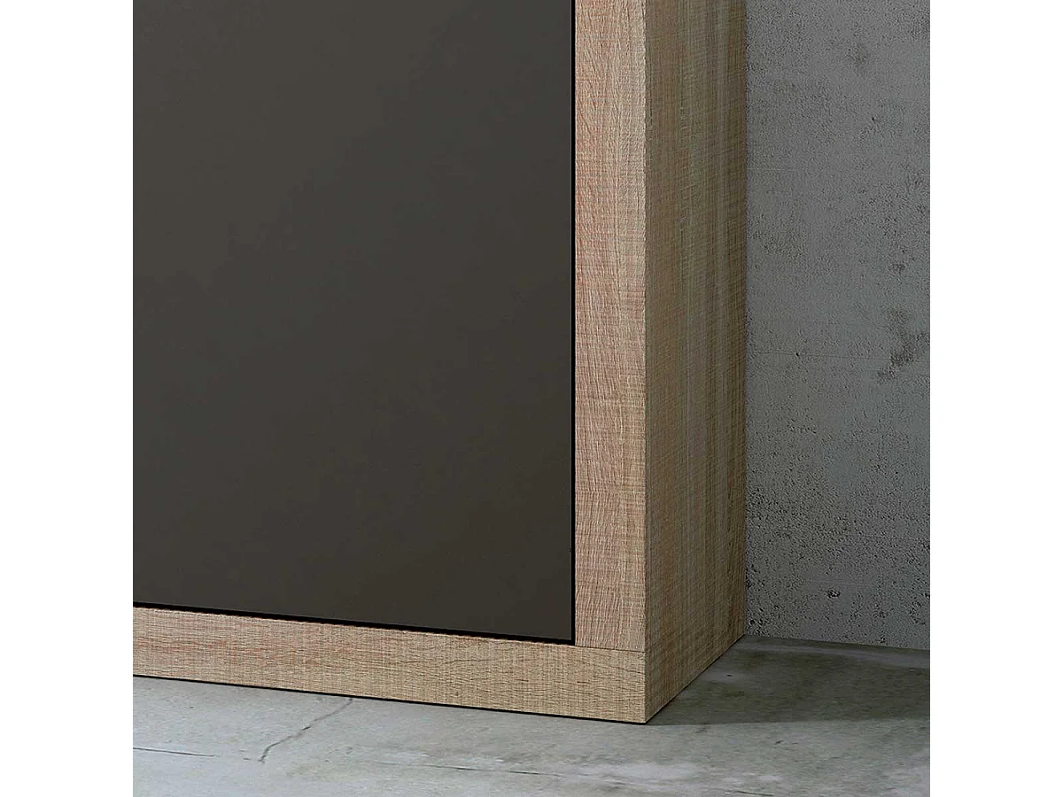 Aparador Lara 2 cajones + 2 puertas cambria/grafito 90,2x120x41,4 cm