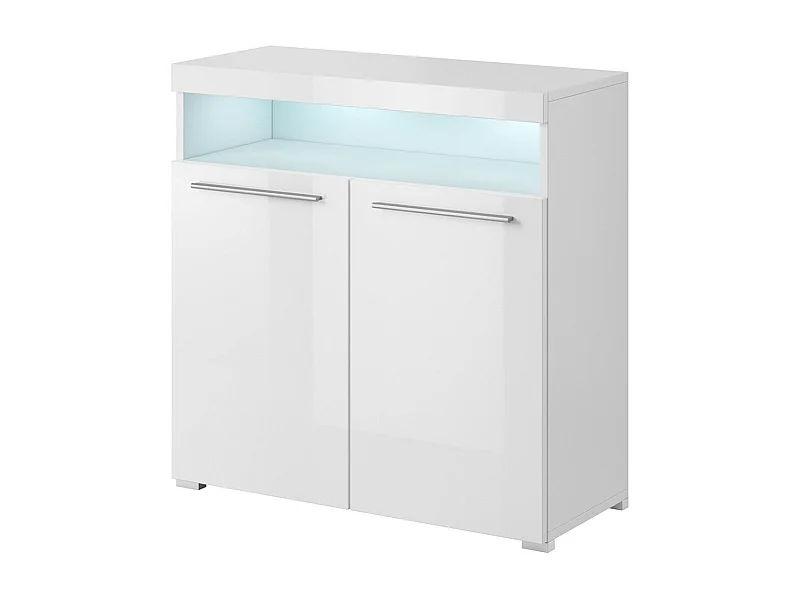 Buffet 90cm pour salon couleur blanc brillant collection BOMBAY