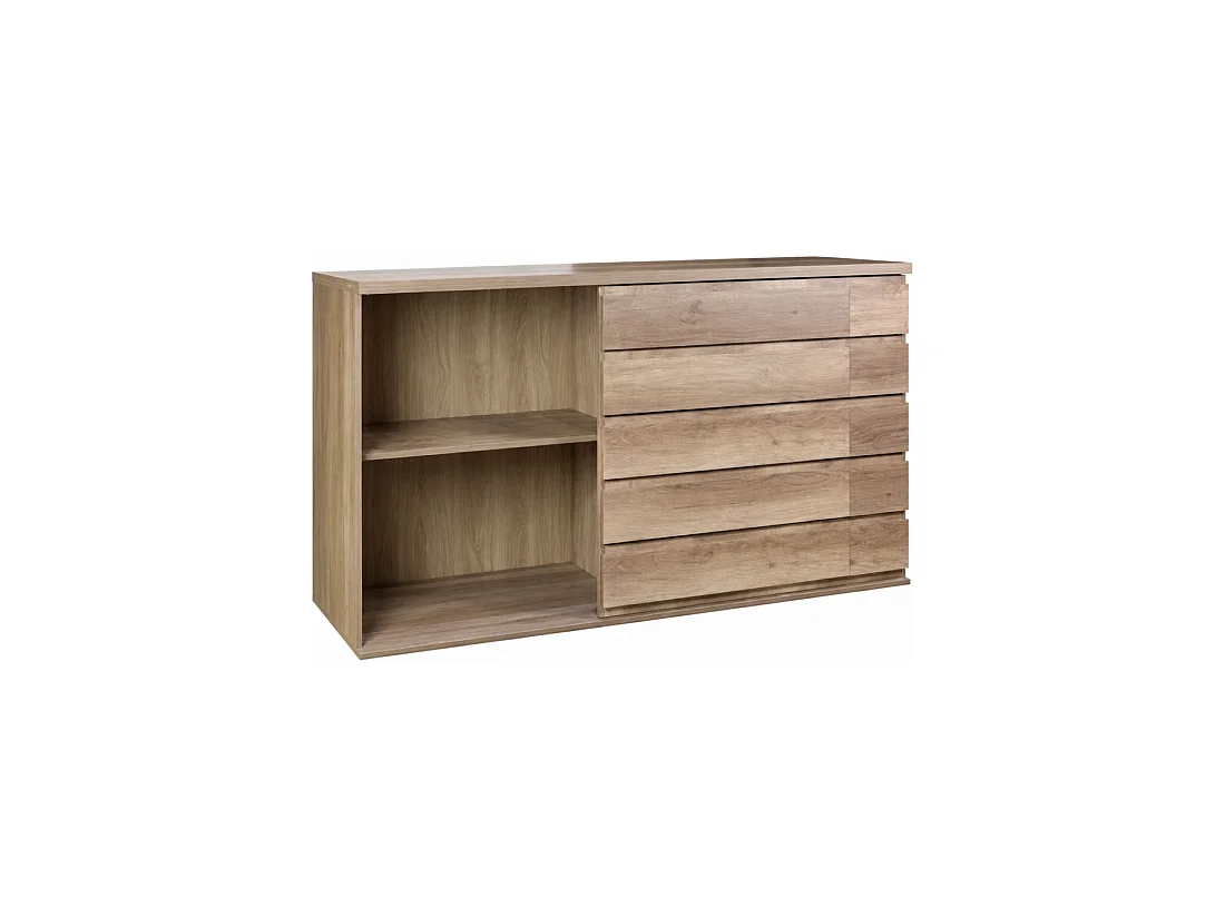 Buffet ROMI chêne Dab Canyon 160 cm – 2 portes coulissantes et grand espace de rangement