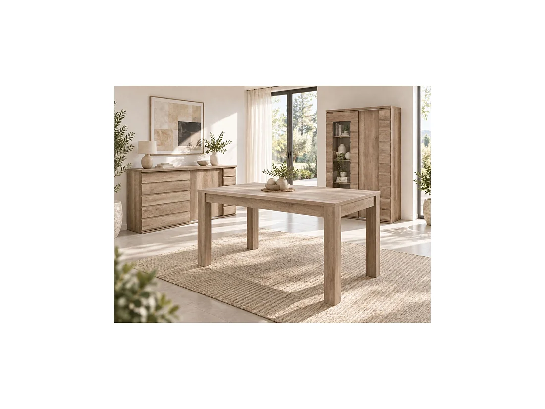 Buffet ROMI chêne Dab Canyon 160 cm – 2 portes coulissantes et grand espace de rangement