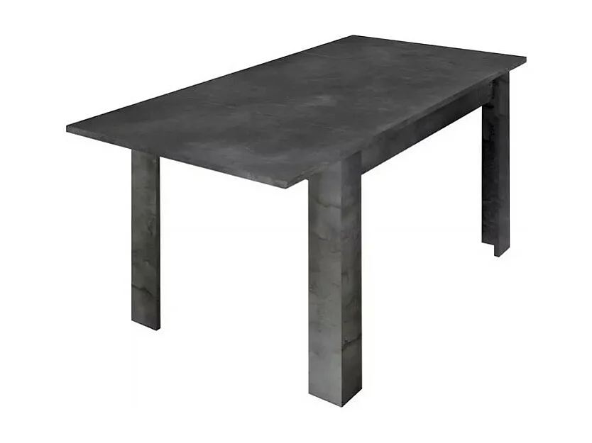 Table extensible Collection URBAN couleur gris foncé effet béton, dimensions 137x90cm