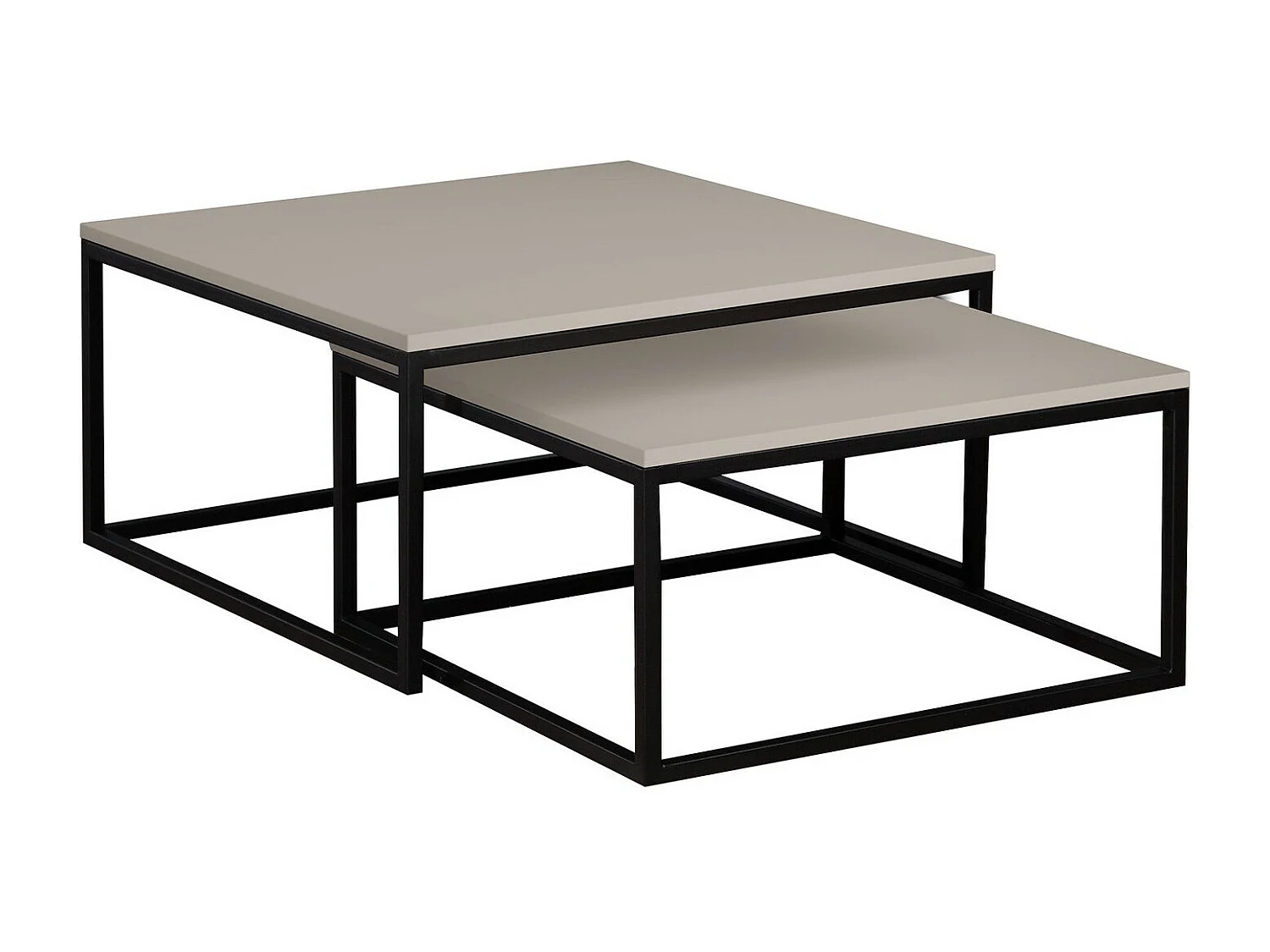 Ensemble tables basses Oswego 101, Noir|Cachemire, 39x76x76cm, Stratifié, Angulaire