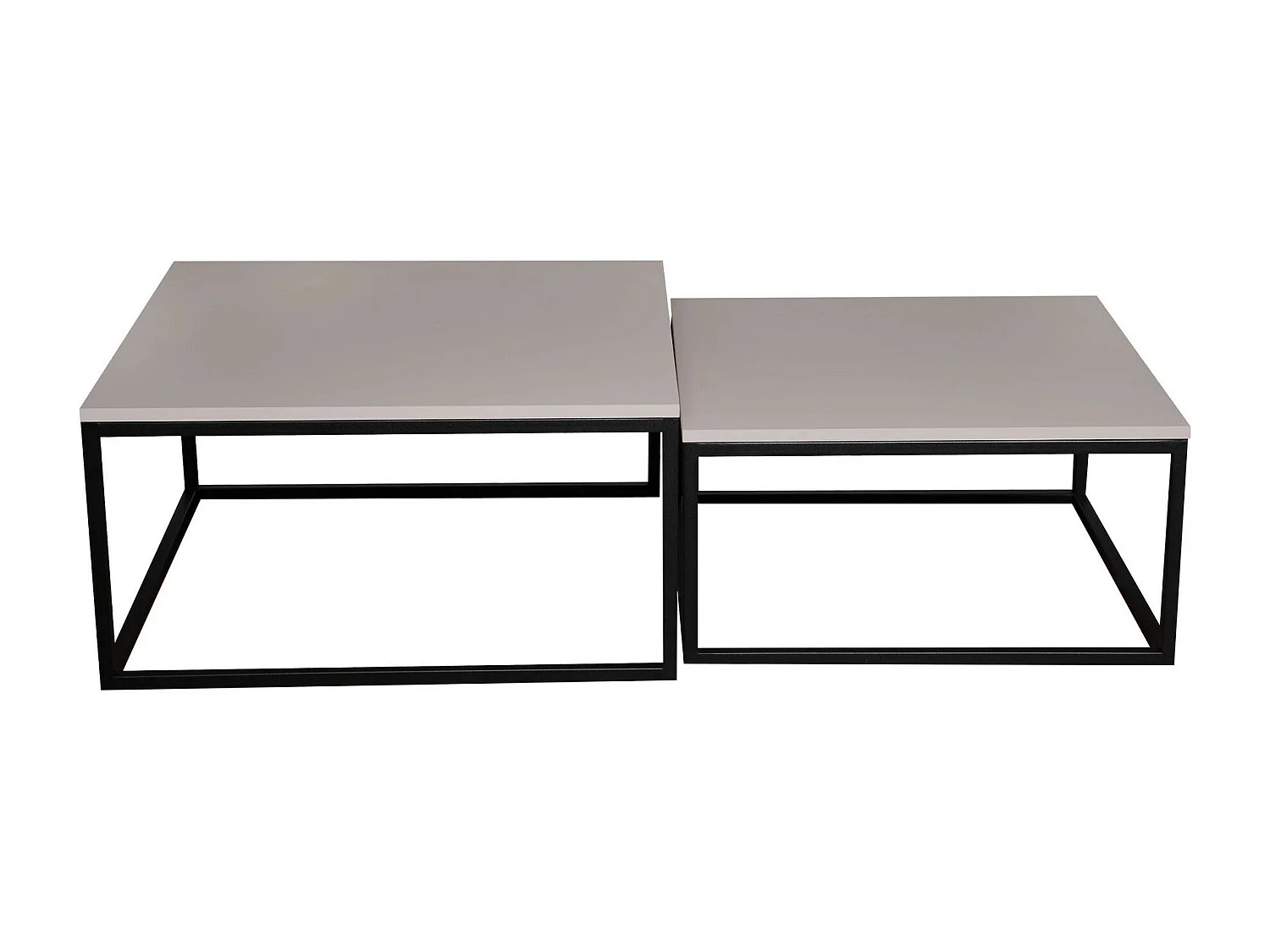 Ensemble tables basses Oswego 101, Noir|Cachemire, 39x76x76cm, Stratifié, Angulaire