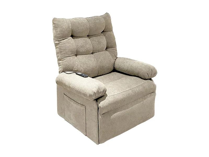 Sillón relax Major elevable con mando de control beige 102x68x73 cm Adec