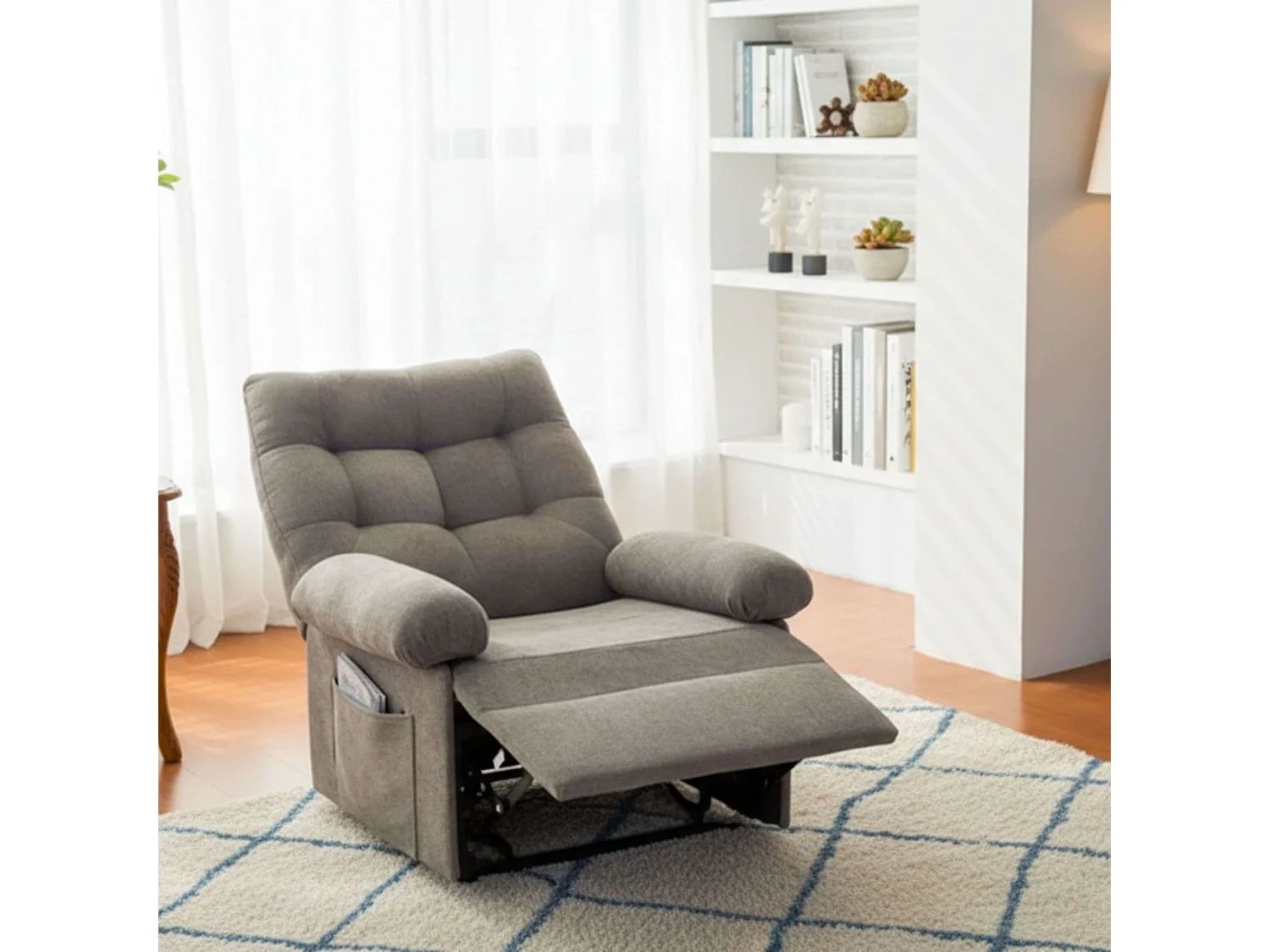 Sillón relax Major elevable con mando de control beige 102x68x73 cm Adec