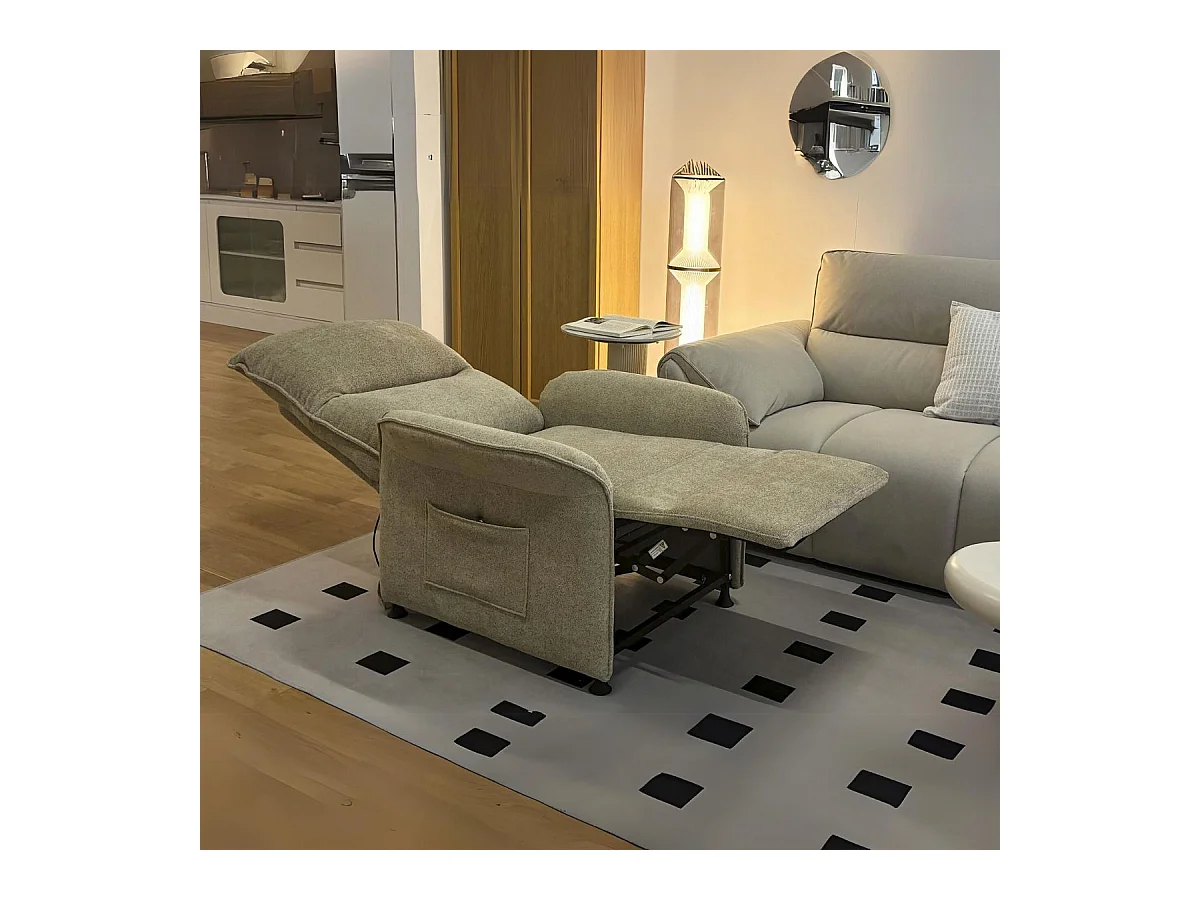 Sillón relax Shiatsu función masaje beige 100x70x87 cm Adec