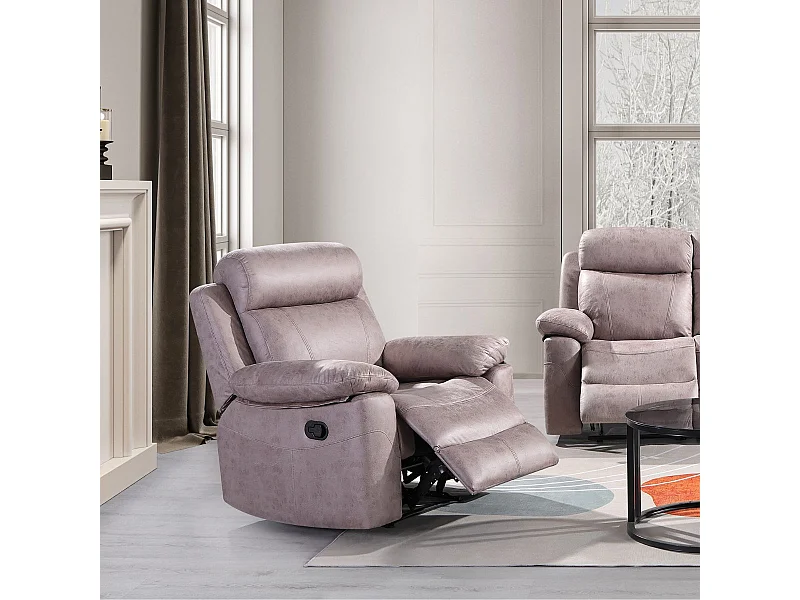 Sillón relax Memphis Deluxe individual apertura manual gris 102x106x96 cm