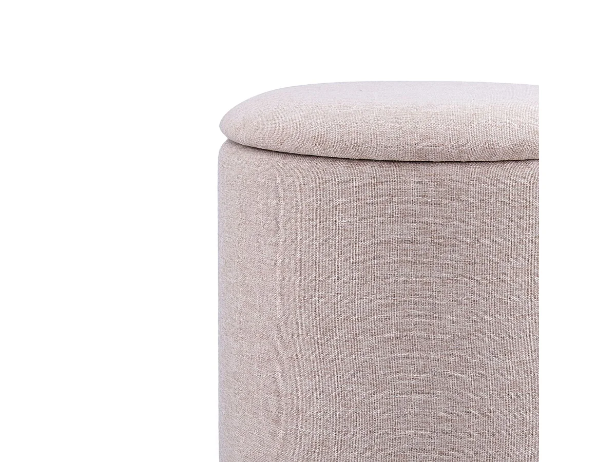 Puff almacenaje MOA Vinthera acolchado beige Ø32x40 cm