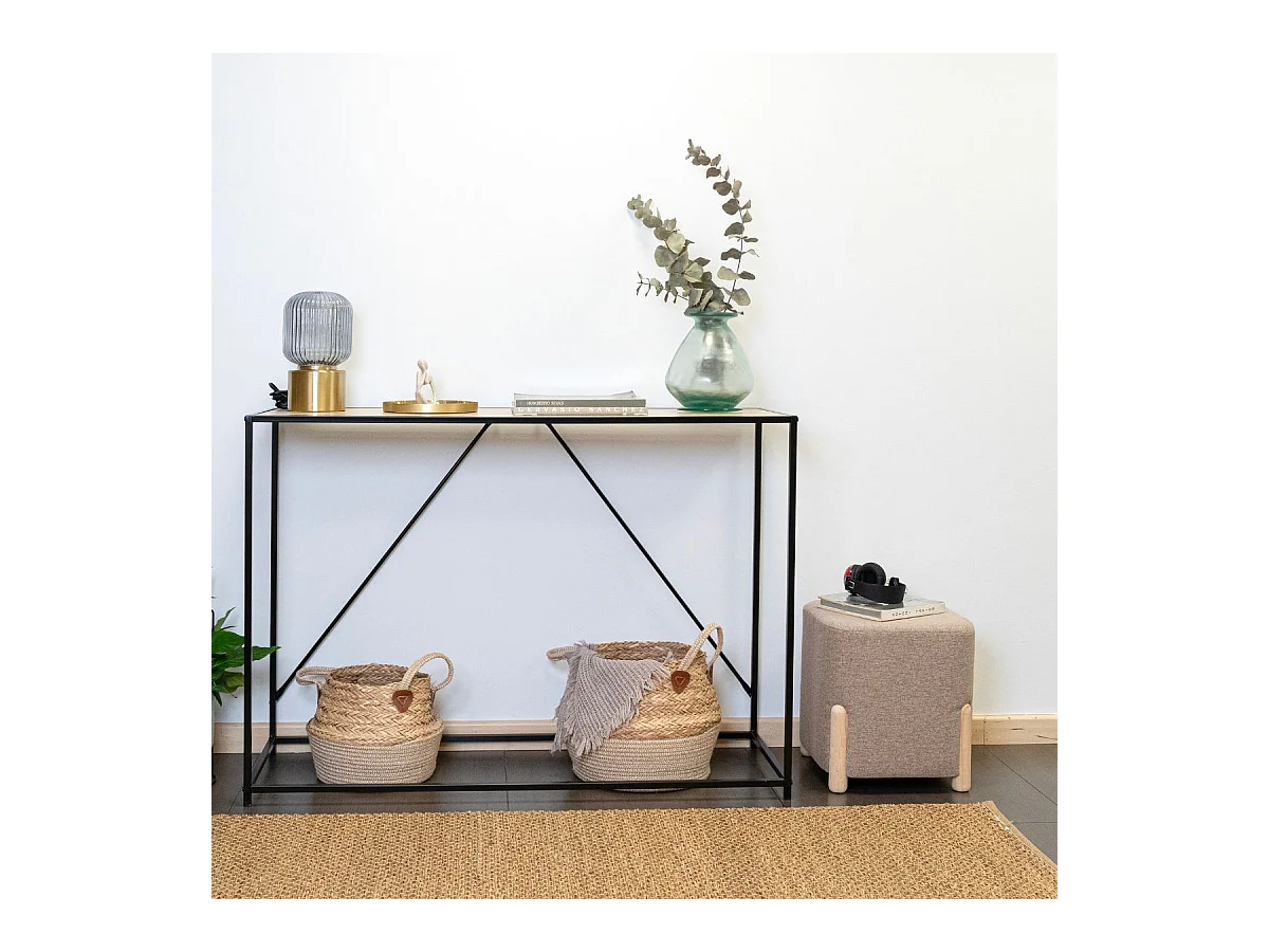 Puff cuadrado MOA VInthera acolchado beige 38x34x34 cm