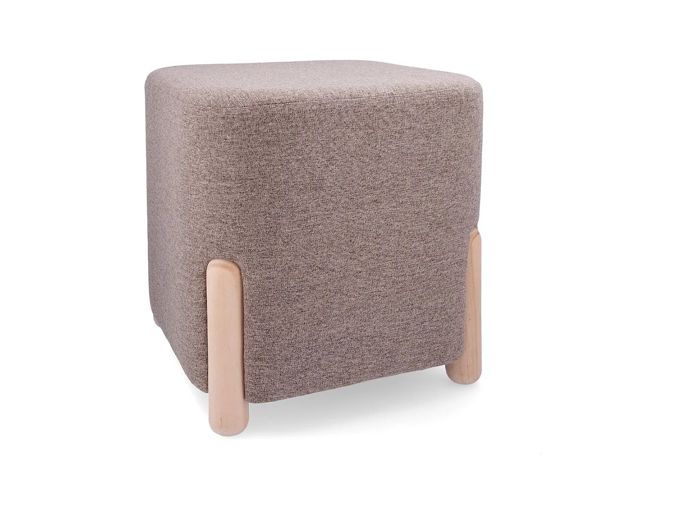 Puff cuadrado MOA VInthera acolchado beige 38x34x34 cm