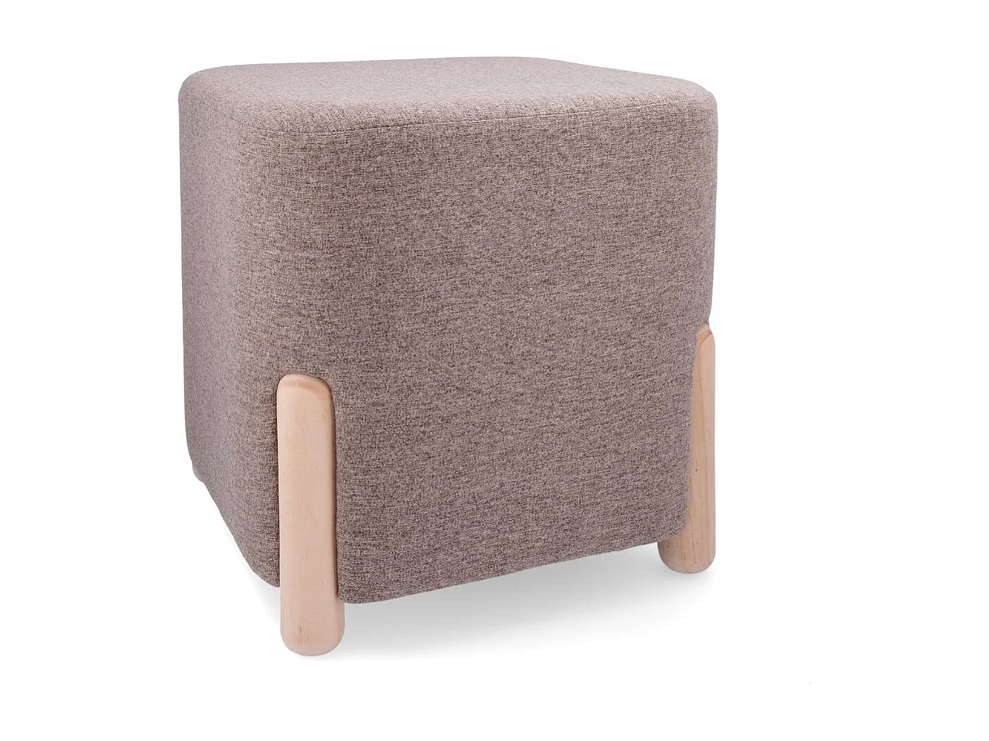 Puff cuadrado MOA VInthera acolchado beige 38x34x34 cm