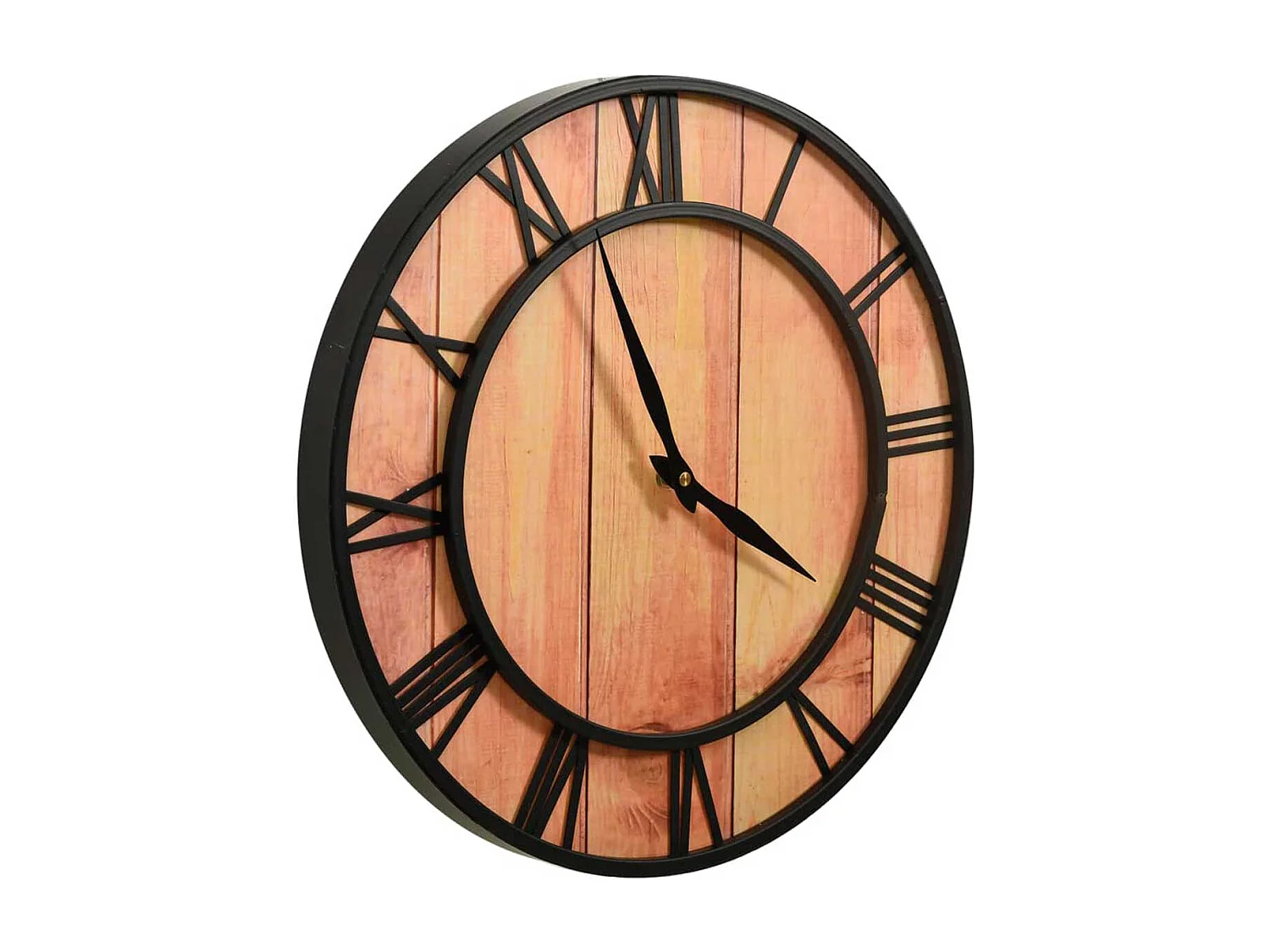 Reloj de pared tipo industrial negro/natural Ø39 cm