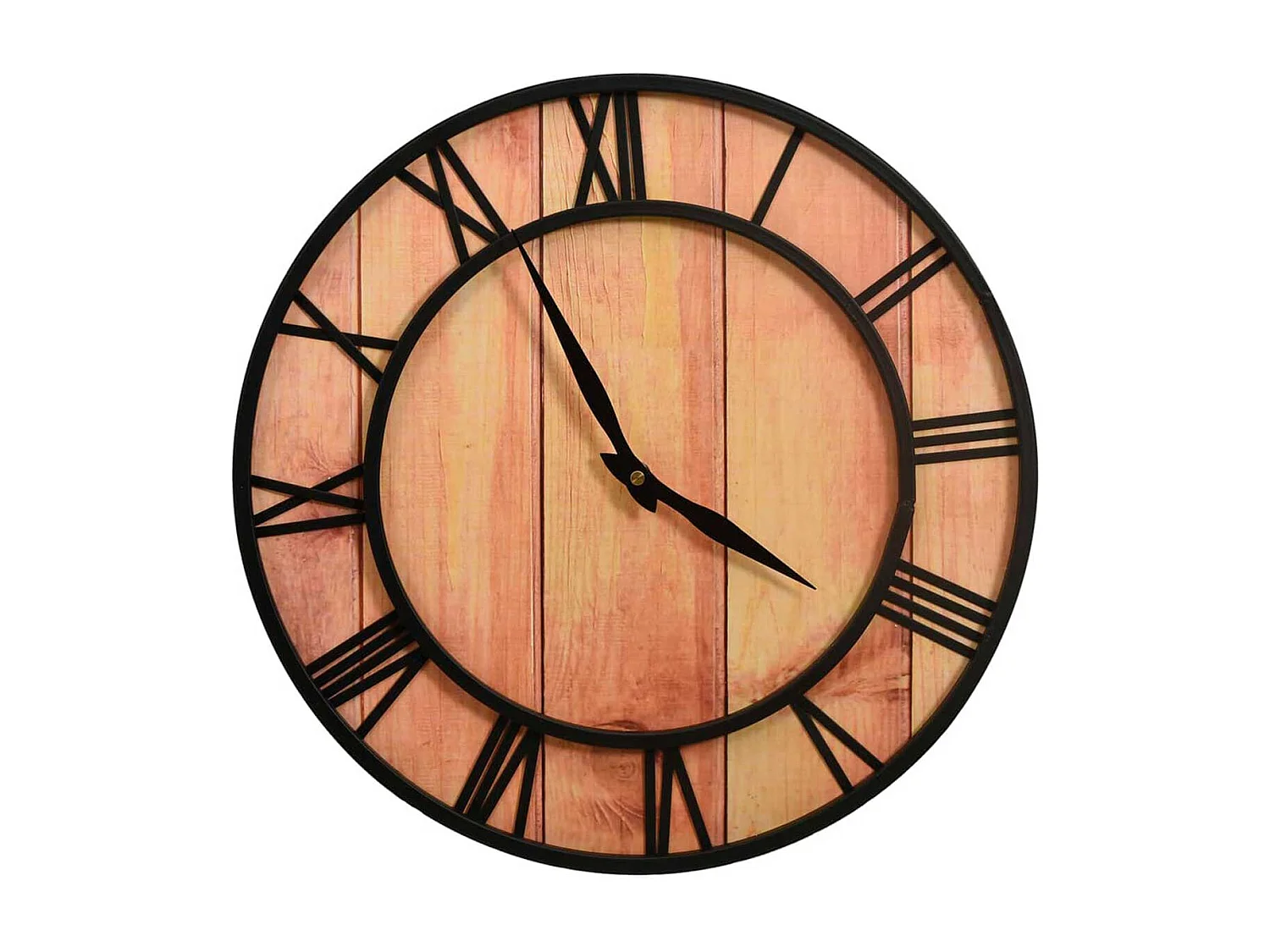 Reloj de pared tipo industrial negro/natural Ø39 cm