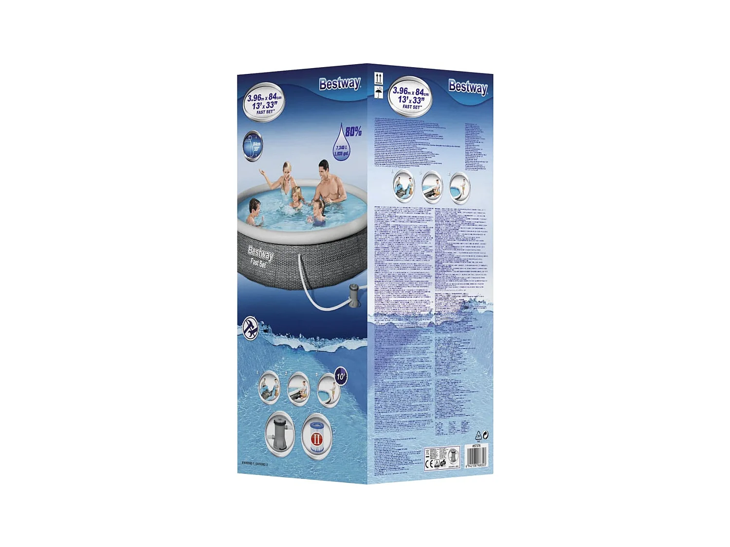 Fast Set Aufblasbares Pool-Set mit Pumpe 396x84 cm