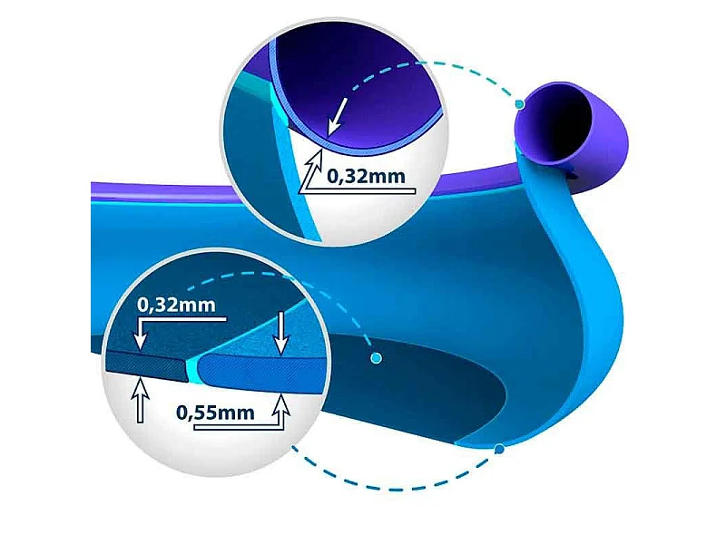 Piscine ronde gonflable Intex Easy Set 396×84 cm Bleu Capacité de 7290L en PVC-Polyester Triple Couche