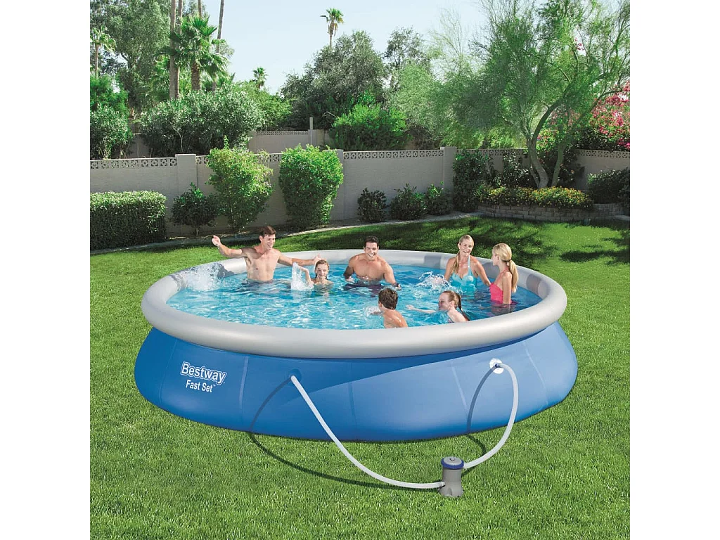 Ensemble de piscine gonflable Bestway Fast Set avec pompe 457x84 cm - Bleu