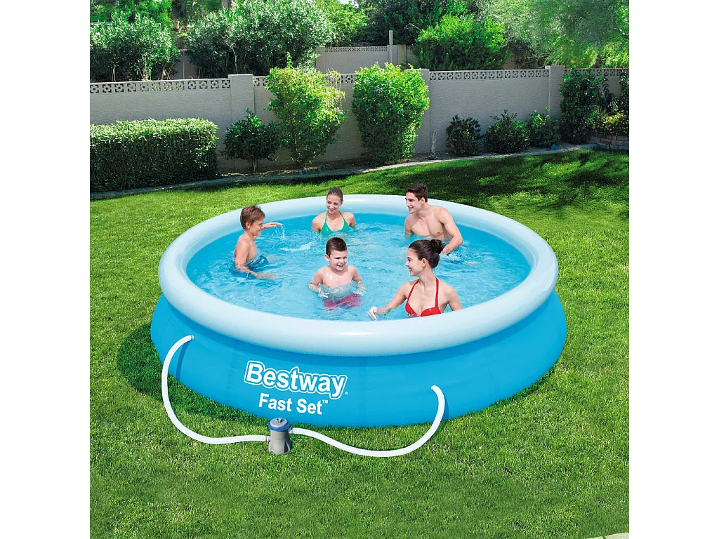 Ensemble de piscine gonflable Bestway Fast Set avec pompe Bleu Ø366x76 cm