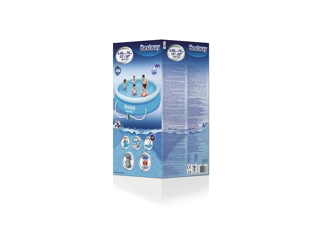 Ensemble de piscine gonflable Bestway Fast Set avec pompe Bleu Ø366x76 cm