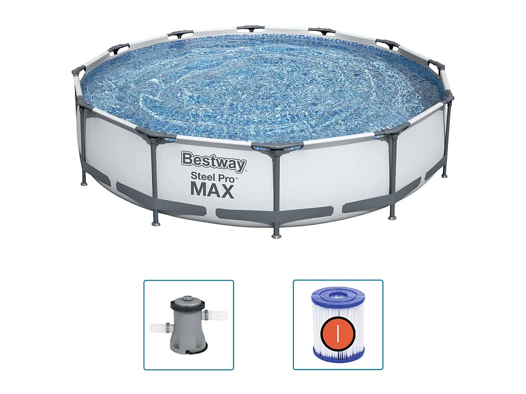Bestway Steel Pro MAX Zwembadset 366x76 cm met Tritech Wanden en Cartridge Filtratie