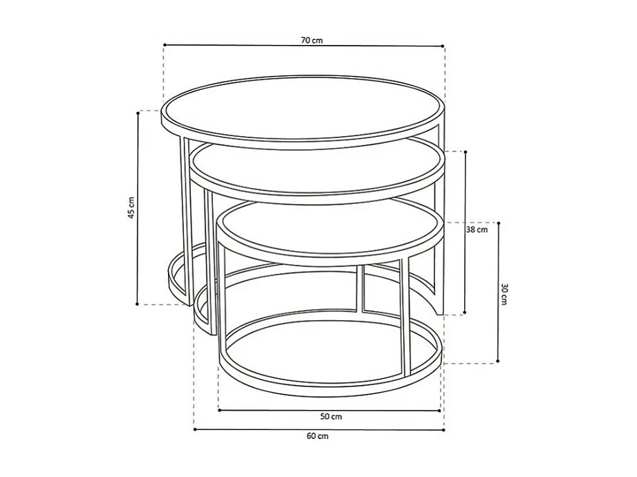 Couchtisch LEROY, Satztisch, Tischplatte aus massivem exotischem Mangolienholz, ideal für ein modernes Wohnzimmer.