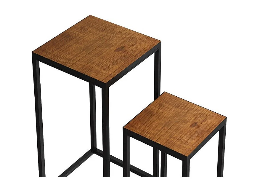 Beistelltische GOA aus massivem Holz für das Wohnzimmer. Möbel im Industriestil.