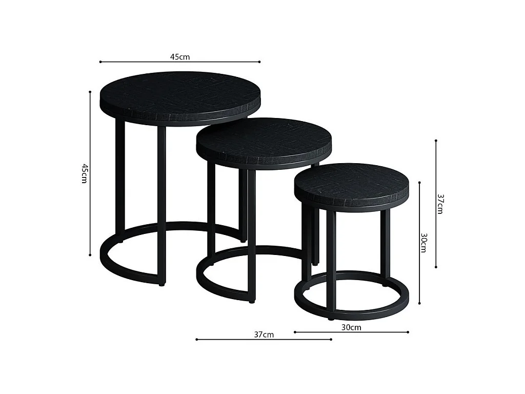 Mesa de centro coleção PLATO preta.