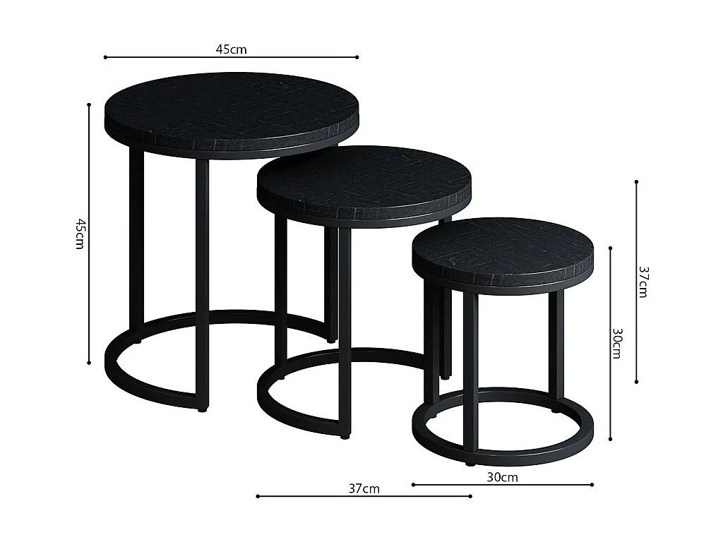 Mesa de centro coleção PLATO preta.