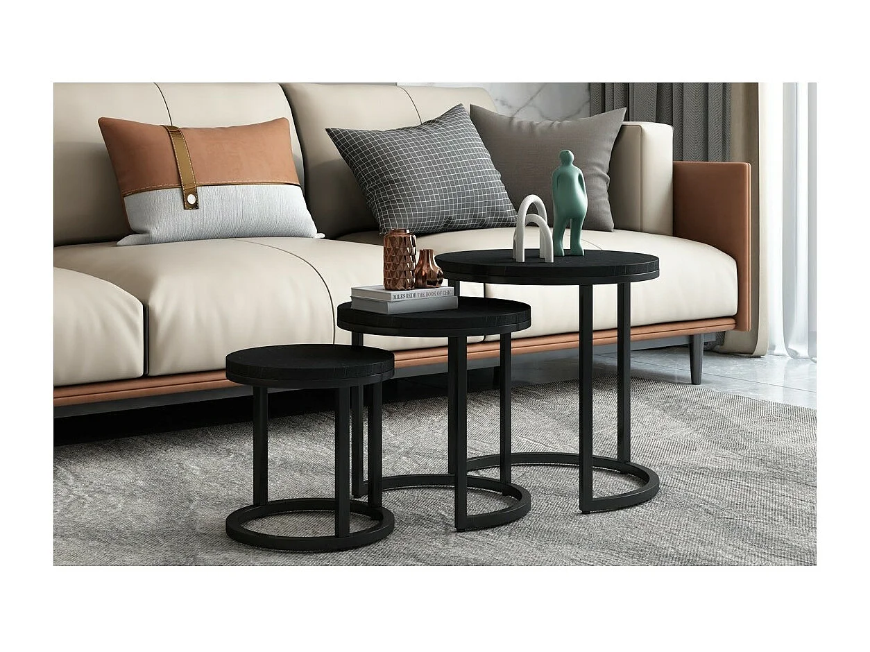 Mesa de centro coleção PLATO preta.