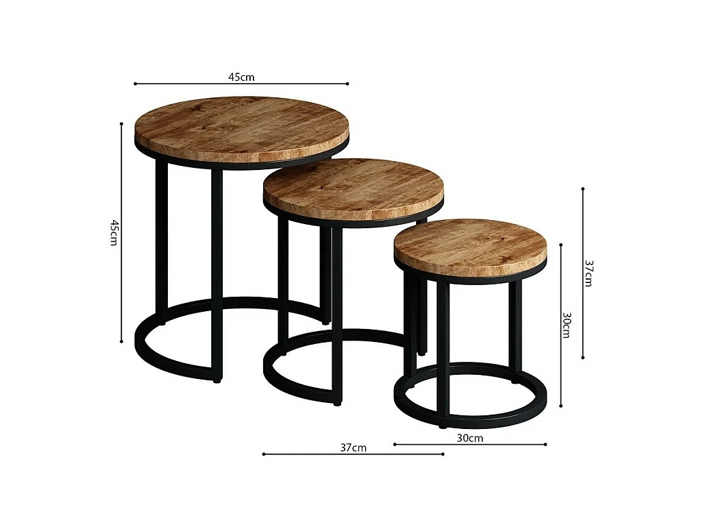 Mesa baja colección PLATO mangolia.