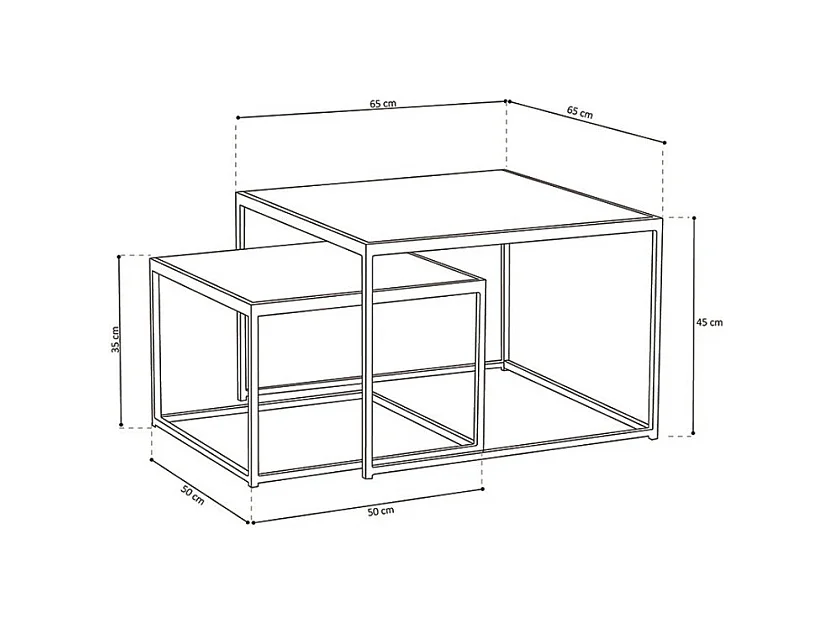 Mesa baja RUBIK mesa nido, superficie en madera maciza exótica de Mangolia, ideal para un salón contemporáneo.