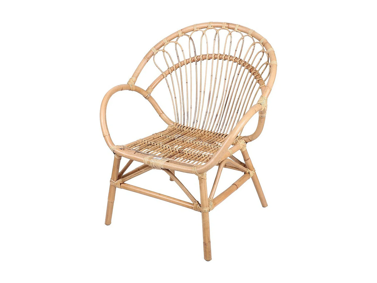 Fauteuil d'extérieur en rotin 69x87x67 cm coloris bois naturel