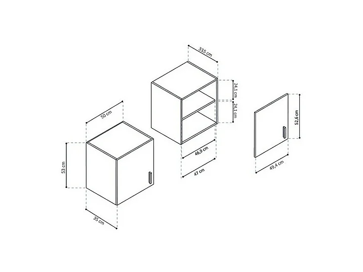 Armário de parede coleção GOURMET design branco. Altura 53cm.