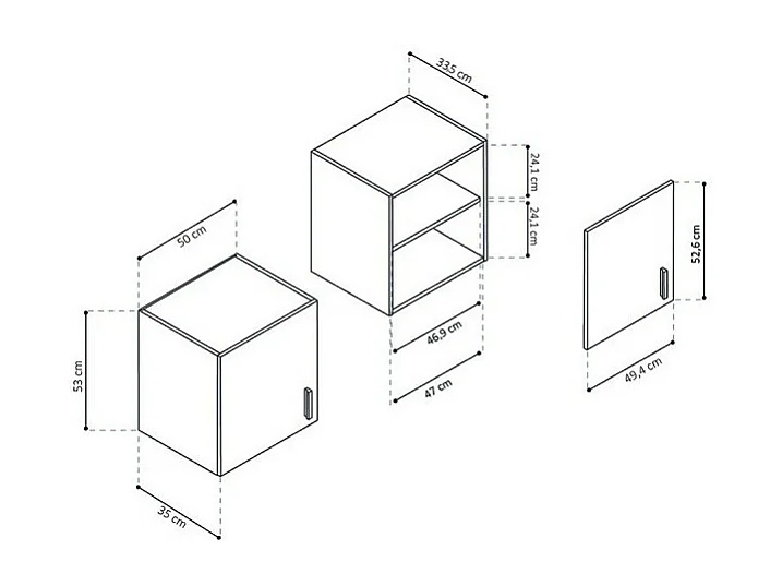 Armoire murale collection GOURMET design blanc. Hauteur 53cm