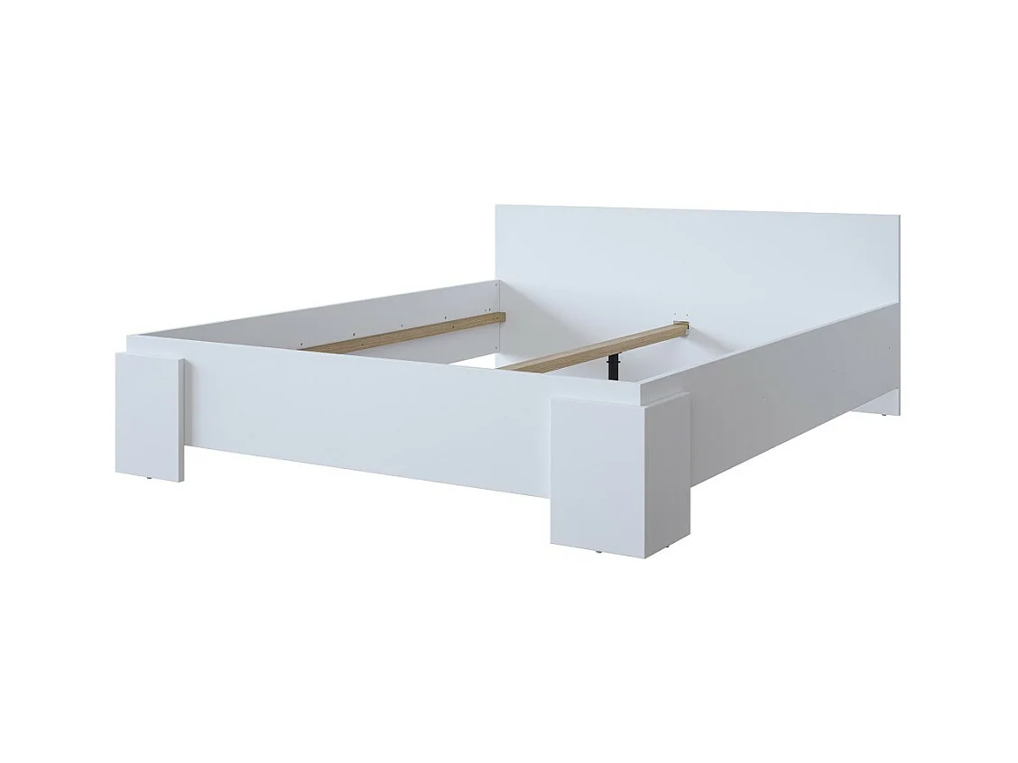 Cama BOMBAY – 180x200 cm – Diseño blanco – Somier no incluido – Estilo contemporáneo