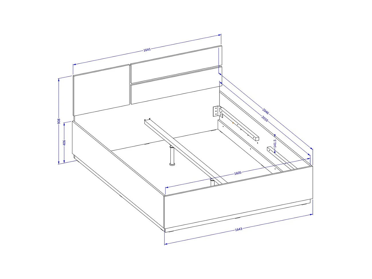 Cama HAVANA 160x200 cm bege e preta com baú – Elegância contemporânea e armazenamento integrado