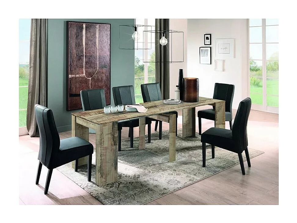 Console extensible, Collection NOSOL, couleur chêne foncé, dimensions 54x78cm