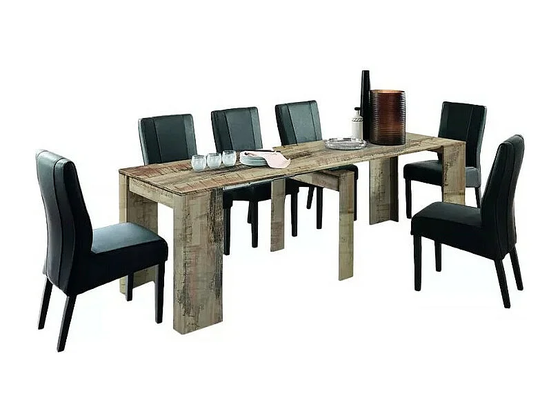 Console extensible, Collection NOSOL, couleur chêne foncé, dimensions 54x78cm