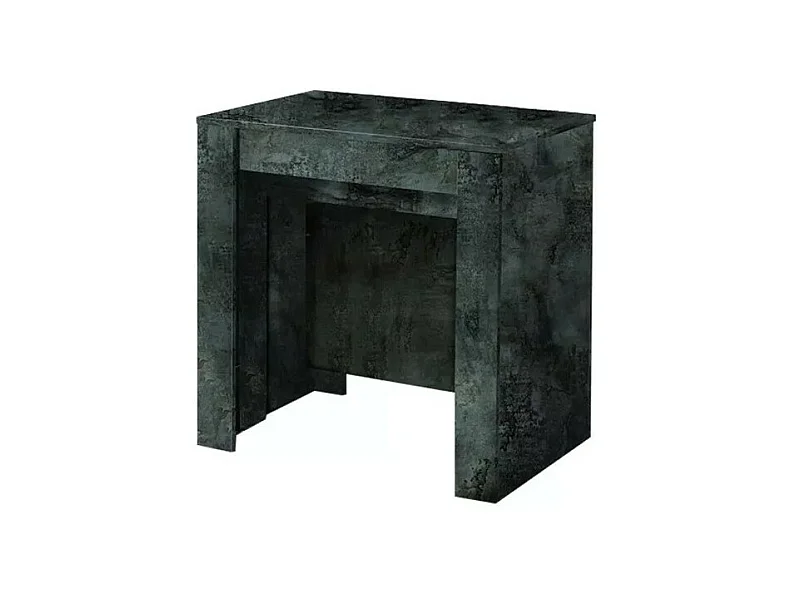 Console extensible, Collection NOSOL, couleur gris effet marbre brillant, dimensions 54x78cm