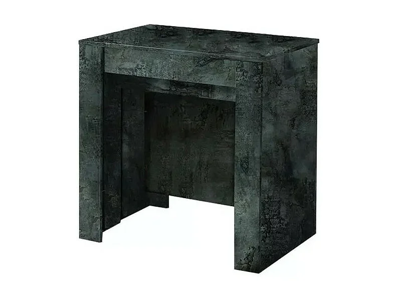 Console extensible, Collection NOSOL, couleur gris effet marbre brillant, dimensions 54x78cm