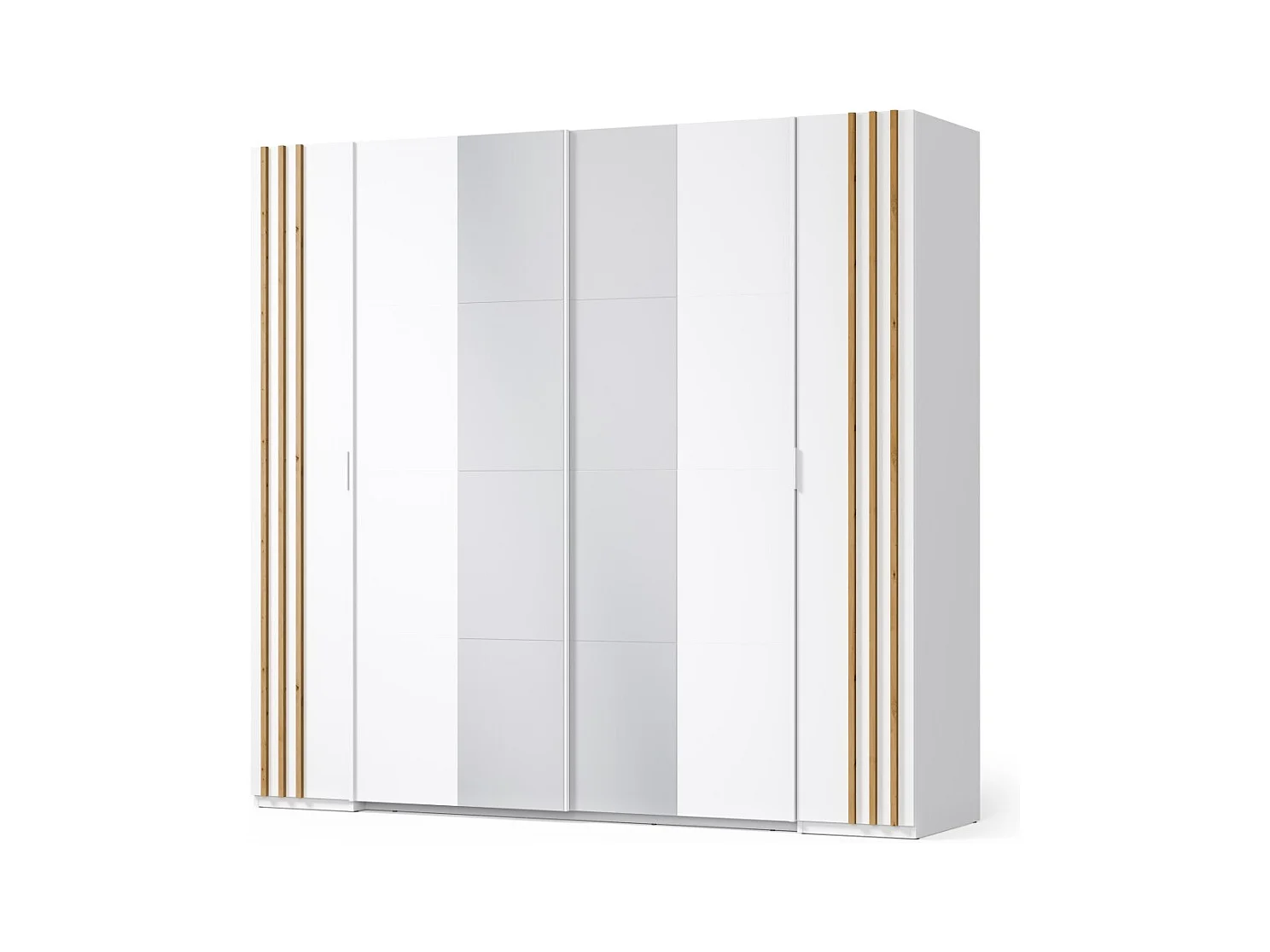 Chambre complète FLORENCE – Lit 180x200 + sommier + tiroirs + armoire + commode – Blanc et chêne