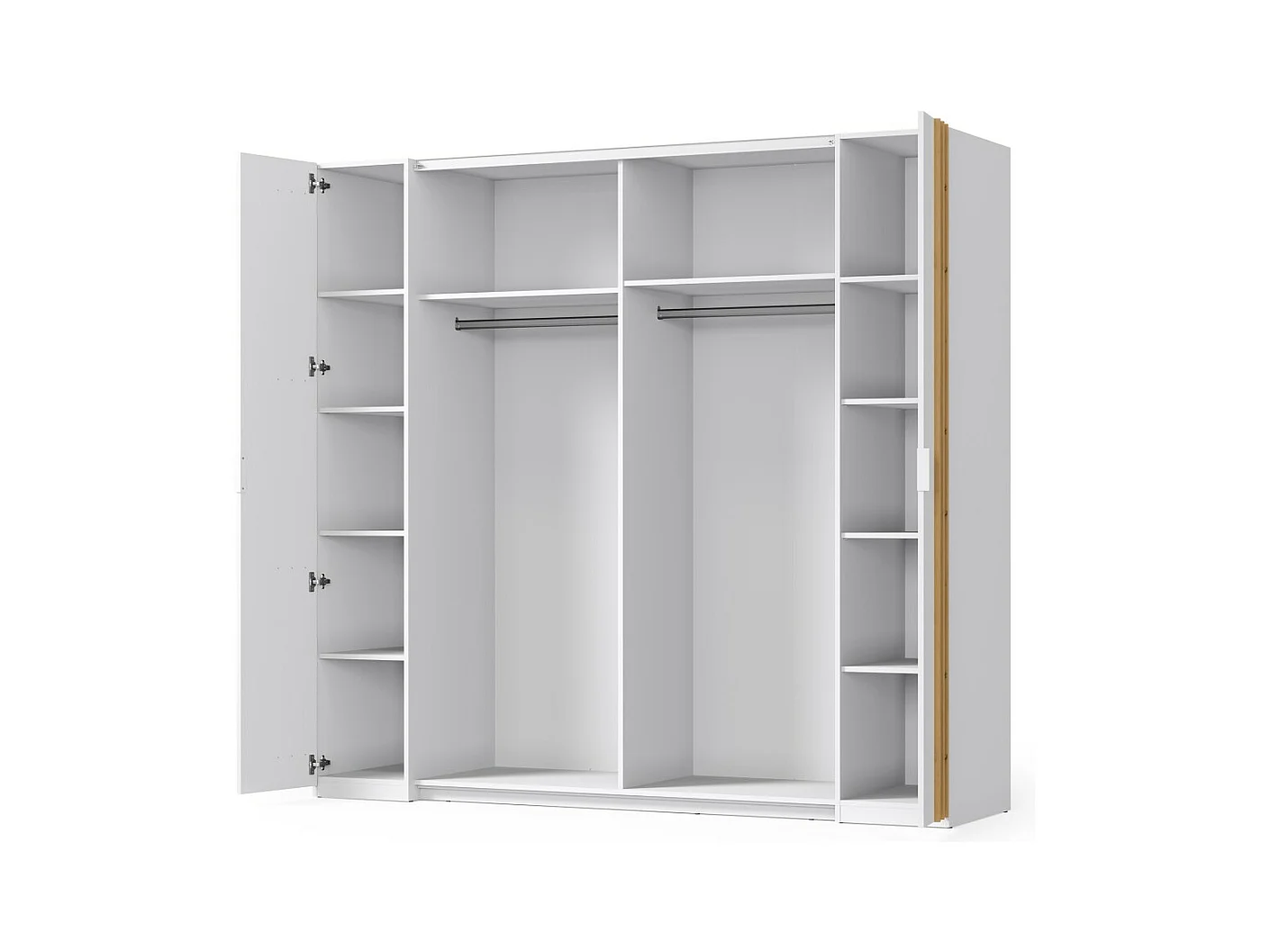 Chambre complète FLORENCE – Lit 180x200 + sommier + tiroirs + armoire + commode – Blanc et chêne